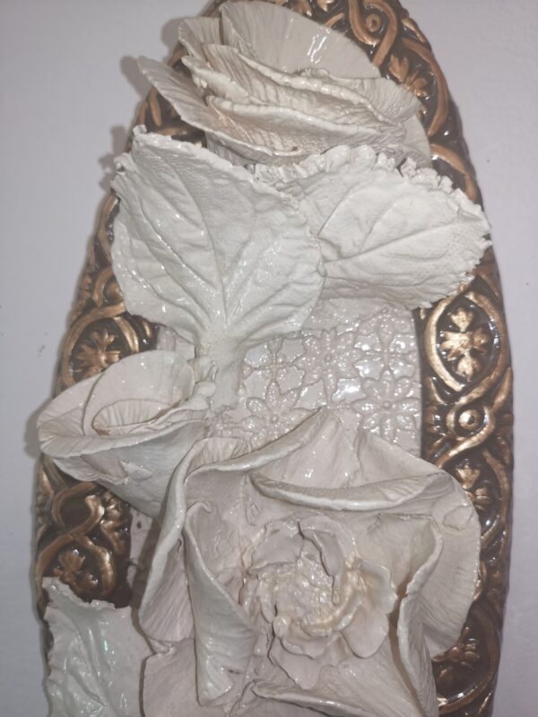 Ceramic  flowers  beige brown, coffee with milk, handmade. - Image 6