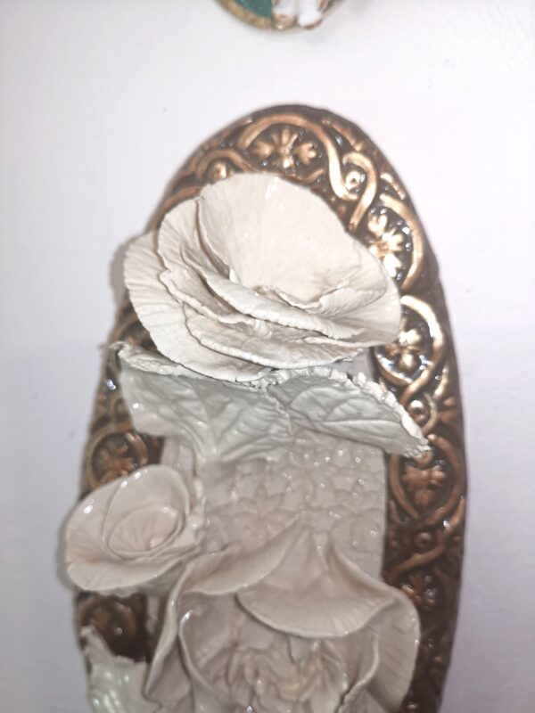Ceramic  flowers  beige brown, coffee with milk, handmade. - Image 7