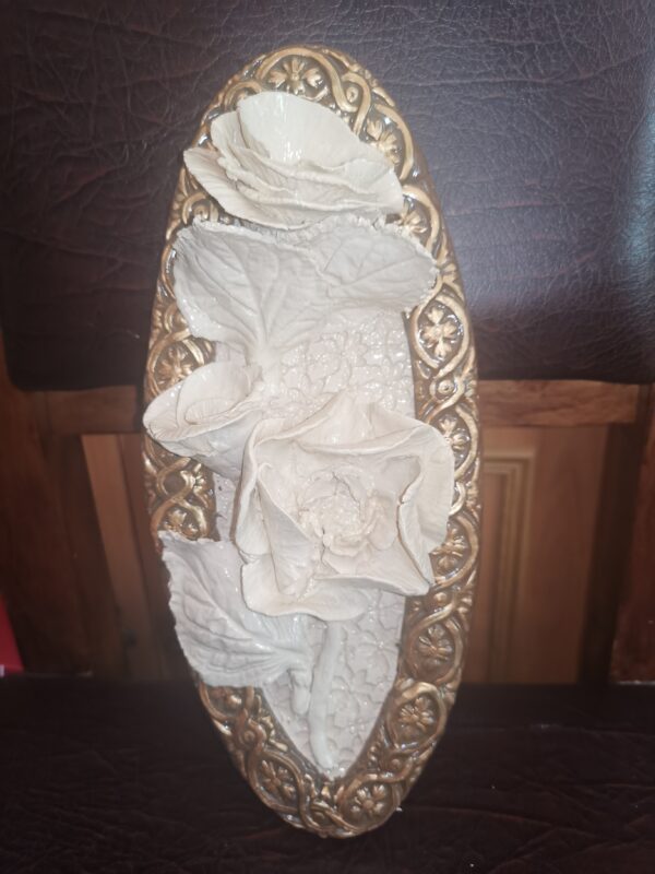 Ceramic  flowers  beige brown, coffee with milk, handmade. - Image 2