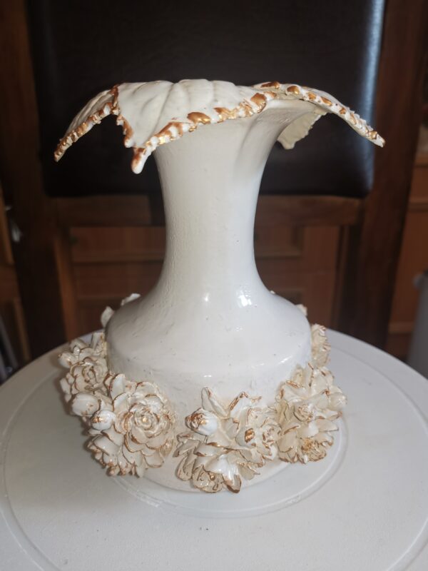 Vase white flowers ceramic handmade. - Image 10