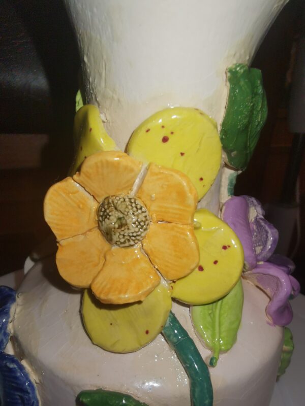 Vase flowers chamomile ceramic handmade - Image 3