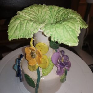 Vase flowers chamomile ceramic handmade