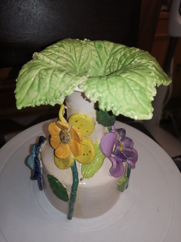 Vase flowers chamomile ceramic handmade