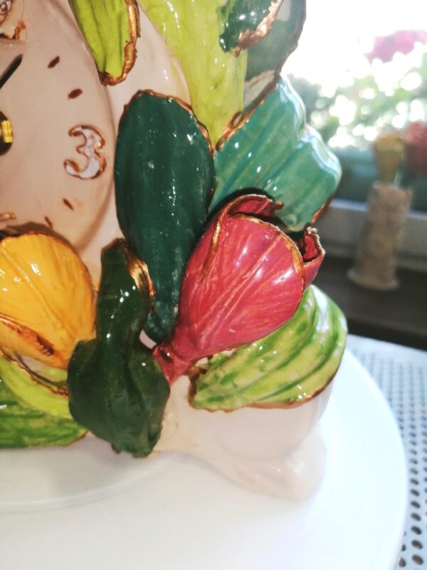 Clock Ceramic with tulips handmade - Image 8