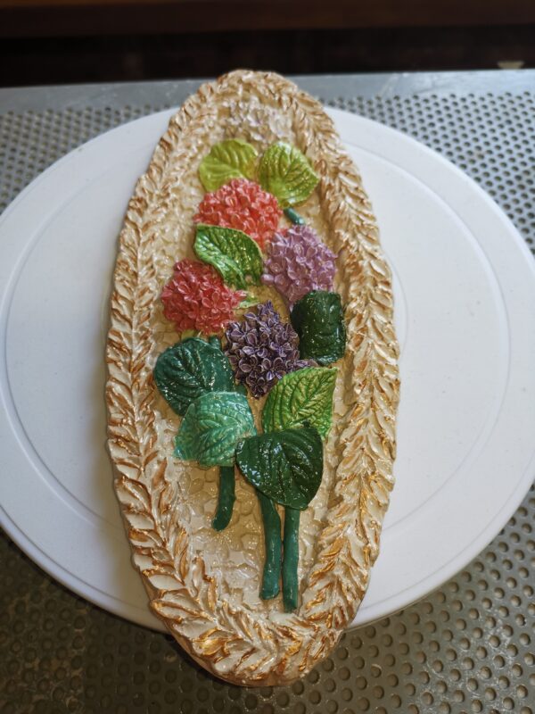 Lilac 3d sculptural ceramic plate handmade - Image 3