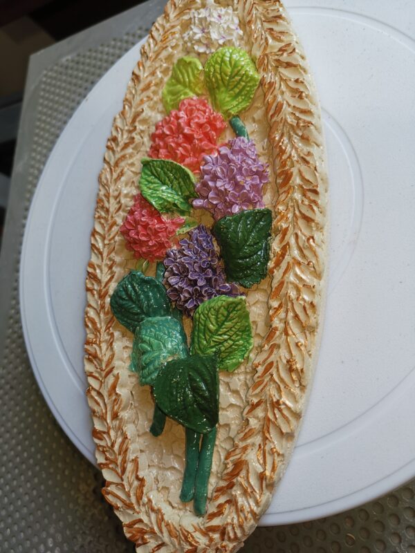Lilac 3d sculptural ceramic plate handmade - Image 4
