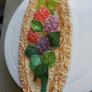 Lilac 3d sculptural ceramic plate handmade