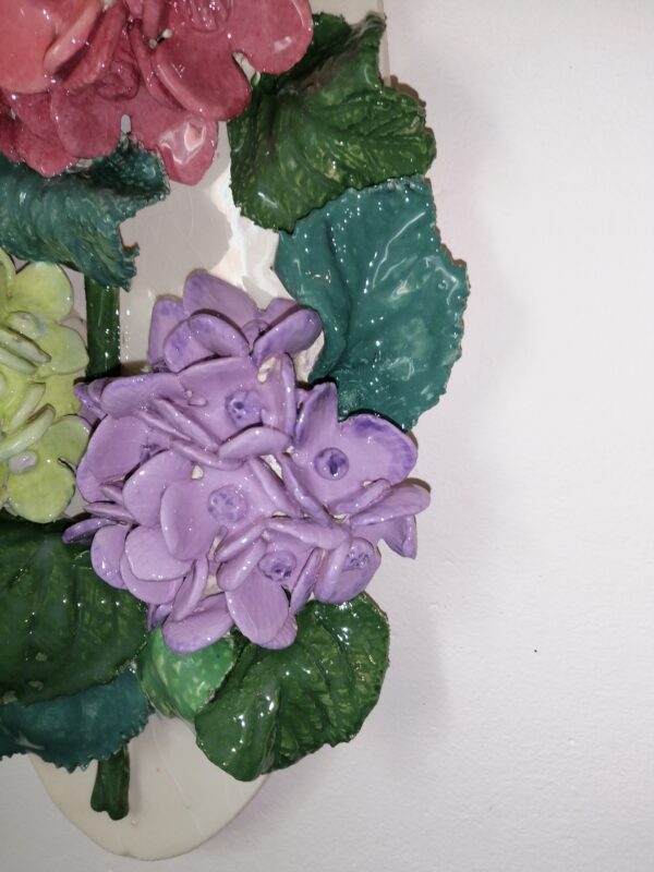 Ceramic panel Hydrangea 3D sculpture handmade - Image 5