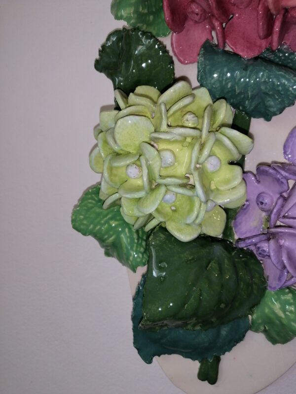 Ceramic panel Hydrangea 3D sculpture handmade - Image 6